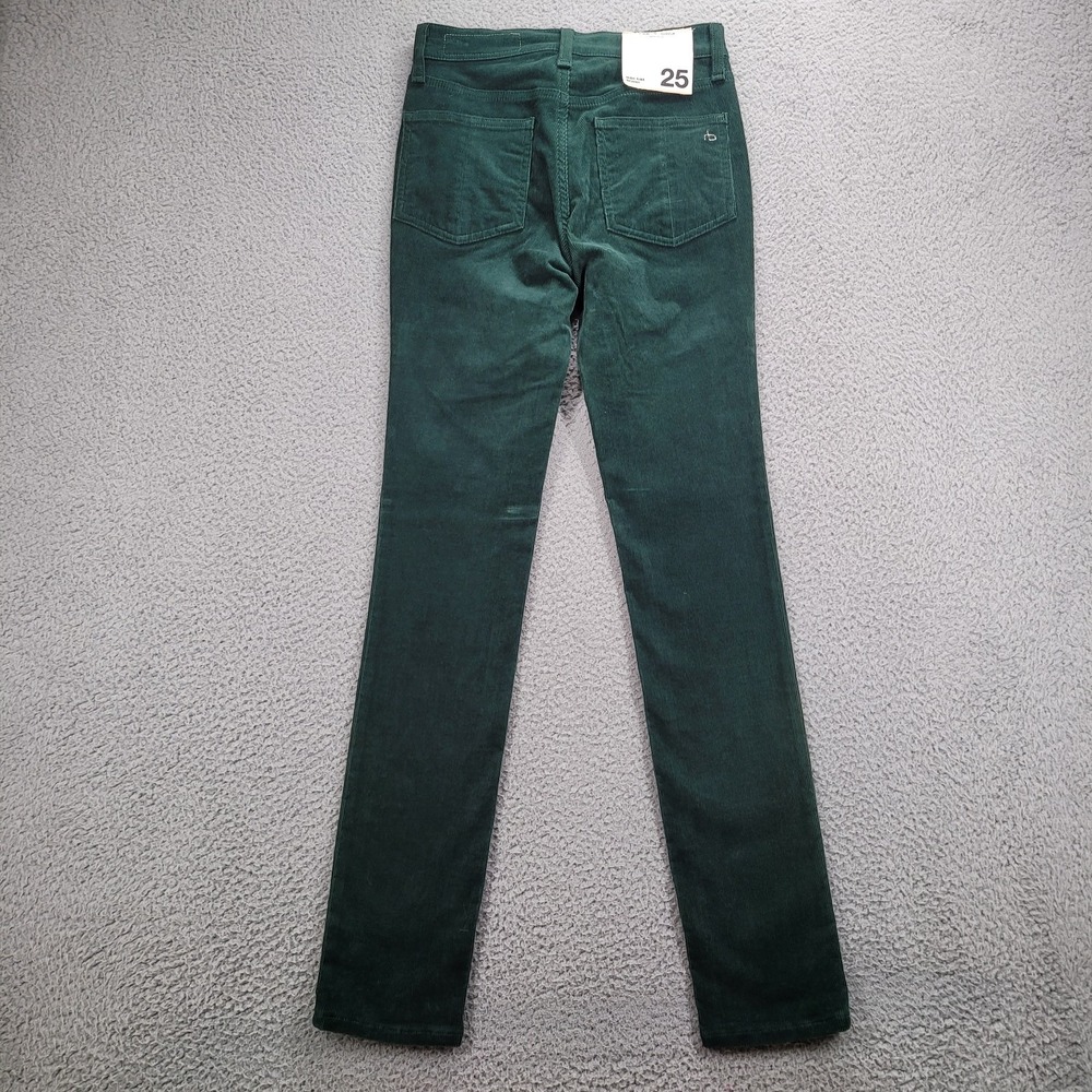 RAG & BONE Jeans Womens Size 25 Bottle Green Corduroy Skinny Leg Pants 25x30